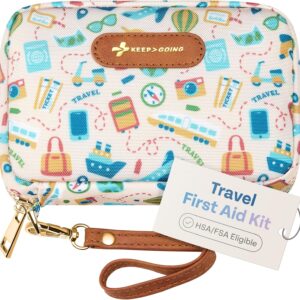 KeepGoing Travel First Aid Kit for Car, Home, Hiking, Camping and Outdoor Emergencies - First Aid Kit Travel Size TSA-Approved