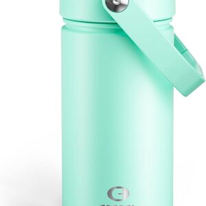 ENCOOL Insulated Water Bottle with Straw Stainless Steel Water Bottle, Leak-Proof, BPA-Free, Double Wall Vacuum Keeps Cold for 24 Hours for Sports, Travel, School (18 oz, Brook Green)