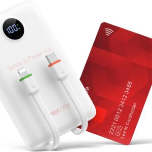 VEEKTOMX Portable Charger Built-in Cables, Power Bank for iPhone, Fast Charge USB C Battery Pack Travel Essentials Powerbank Compatible with iPhone 17/16/15/14, Samsung S25/24