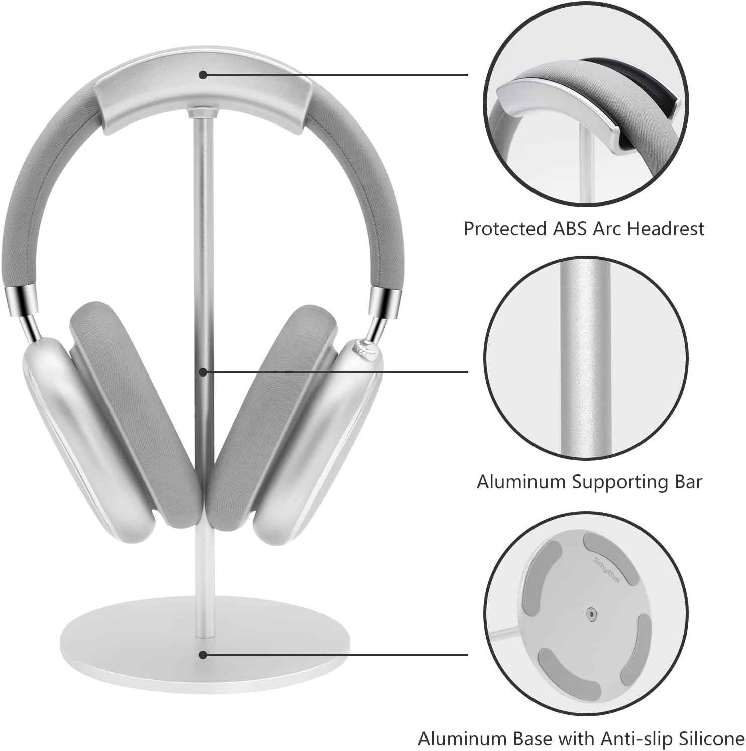 Srhythm Headphone Stand,Metal Headset Holder for Space-Saving and Display - Image 5