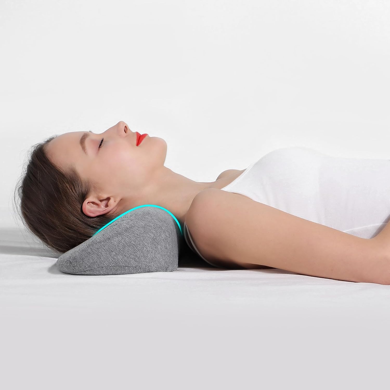 Cervical Neck Pillows for Pain Relief Sleeping, Memory Foam Neck Bolster Support Pillow and Shoulder Relaxer for Stiff Pain Relief, Neck Support Pillow Bed Neck Roll Pillow(Dark Gray) - Image 8