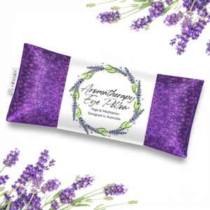 Weighted Lavender Eye Pillow, Mandala Velvet Flaxseed Aromatherapy Eye Mask for Sleeping, Meditation & Yoga Cooling & Heating Pad for Migraine Relief, Relaxation Spa Gifts for Women (Royal Purple)