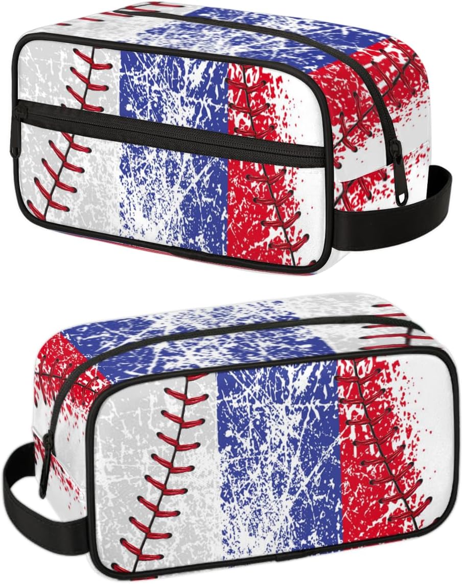 Boys Toiletry Bag for Kids Dopp Kit Vintage Baseball Waterproof Hanging Wash Cosmetic Bag Medicine Bag for Travel Sports Shower Essential - Image 9