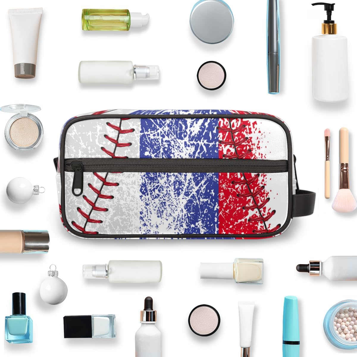 Boys Toiletry Bag for Kids Dopp Kit Vintage Baseball Waterproof Hanging Wash Cosmetic Bag Medicine Bag for Travel Sports Shower Essential - Image 4