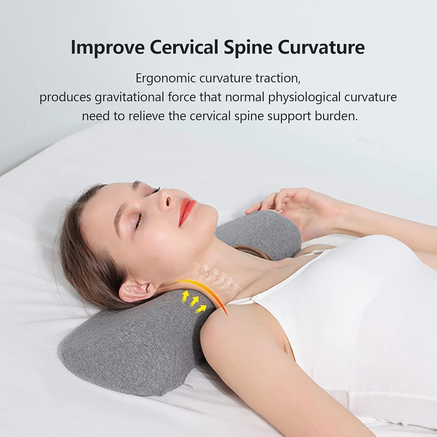 Cervical Neck Pillows for Pain Relief Sleeping, Memory Foam Neck Bolster Support Pillow and Shoulder Relaxer for Stiff Pain Relief, Neck Support Pillow Bed Neck Roll Pillow(Dark Gray) - Image 6
