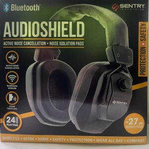 SENTRY AudioShield Bluetooth Headphones, Active Noise Cancellation, 27dB Reduction, 24Hr Battery, Wireless with Mic