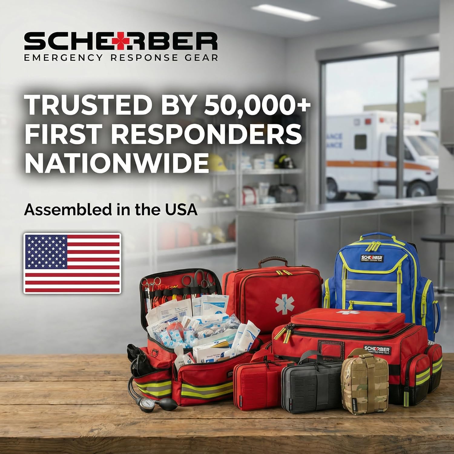 Scherber Premium IFAK Kit Trauma Pack | HSA/FSA Approved | Fully Stocked MOLLE Pouch w/CAT Tourniquet, HyFin Chest Seal, & Israeli Bandage | Trauma Kit for Gunshot, Bleeding, Major Wound Care (Black) - Image 9