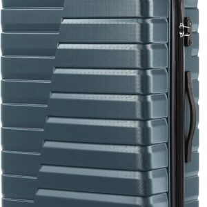 Coolife Expandable Large Checked Luggage with Spinner Wheels, Hard Shell Suitcase TSA Lock Rolling Travel Luggage 28-inch,Teal Blue